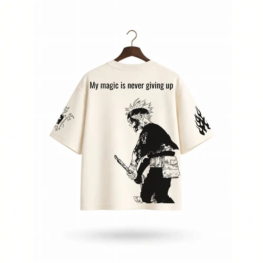 T-Shirt Oversize Black Cover Marfil